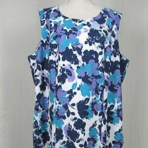 Jessica London Floral Multicolored Sleeveless Fully Lined Sleeveless Sheath Dres